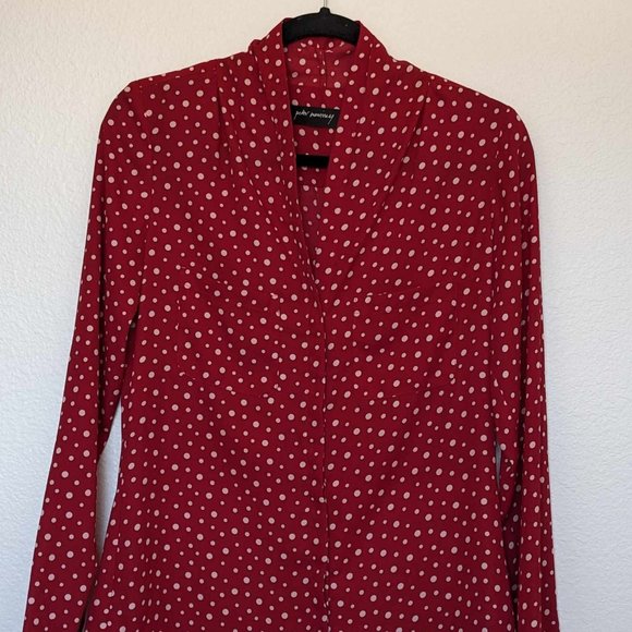 Peter Morrissey - Red Polka Dot Blouse - Size 6 - Picture 6 of 11